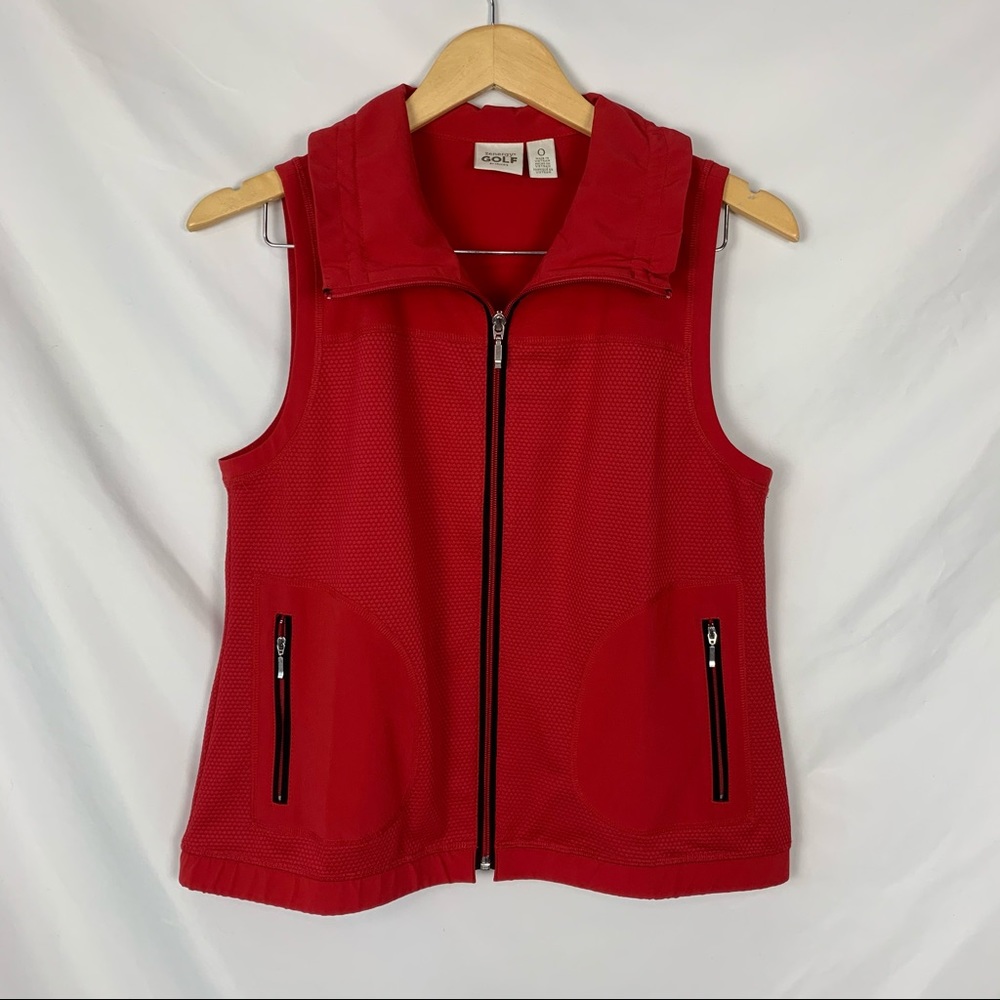 Zenergy Golf by Chico’s Mixed Fabric Full Zip Vest